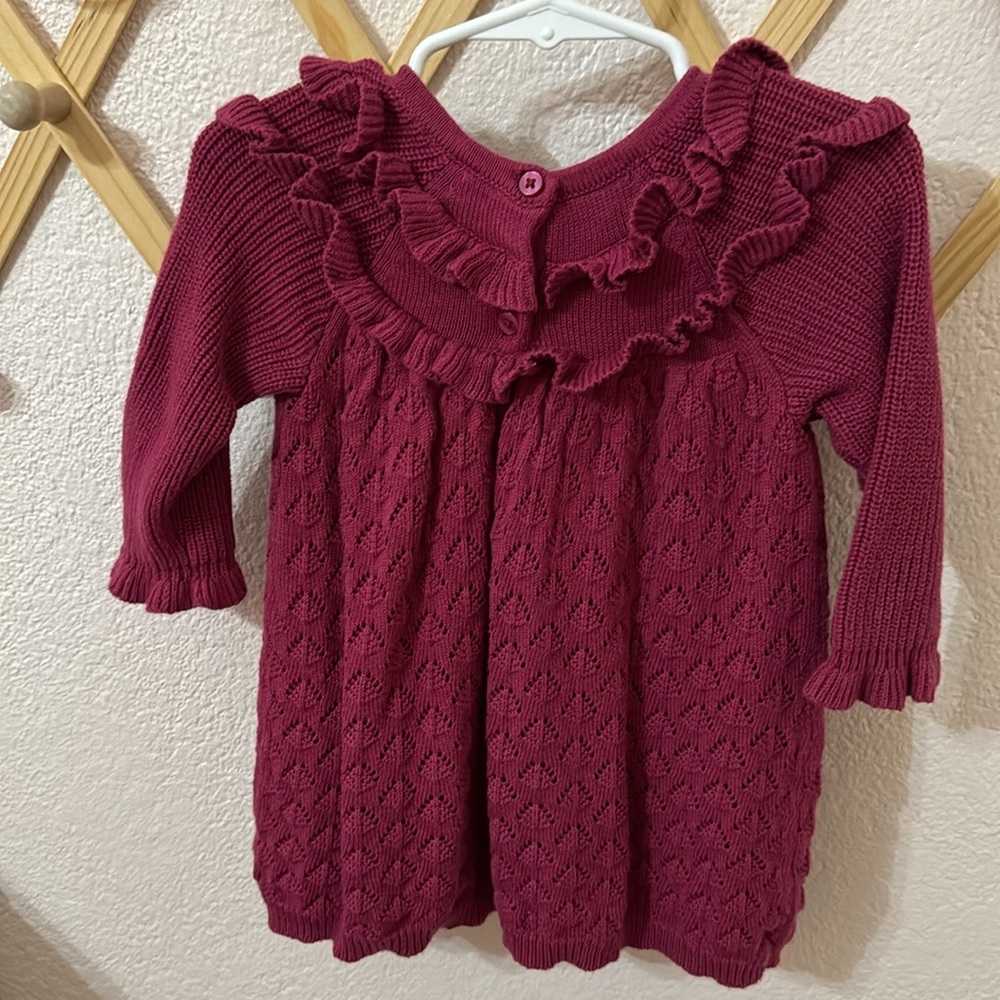 Janie & Jack | BABY RUFFLE POINTELLE SWEATER DRESS - Picture 4 of 6